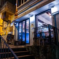 Ohms Cafe & Bar is just at the top of this short staircase at Ohms Cafe & Bar in Hong Kong Island