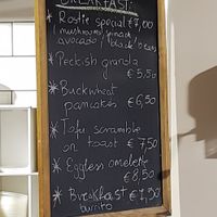Breakfast menu at the Peckish cafe, Ennis, Ireland. at Peckish Cafe in Ennis