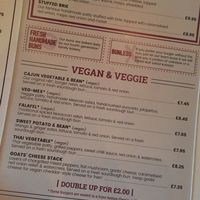 5 vegan burgers to choose from! at Handmade Burger Co in Peterborough
