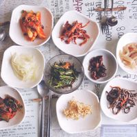 The side dishes (Banchan) in Jayeonneuro change often, depending on new fresh ingredients and the season. Everything's delicious! at Jayeonneuro in Jeju
