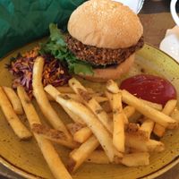 Vegan Jackfruit burger at Faro Lounge in Lichfield