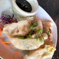 gyoza app. steamed not fried due to cross contamination at Bangkok Happy Bowl in Koloa
