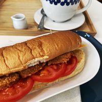 Slovak breakfast   at Vegan Kiosk in Bratislava