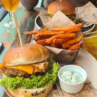 Crispy burger at Vegan Kiosk in Bratislava