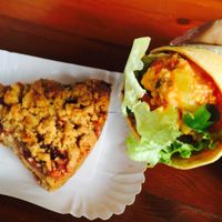 Crumble Pie and Veggie Wrap at Vegan Kiosk in Bratislava