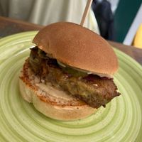 “pork roast pi” burger  at Vegan Kiosk in Bratislava