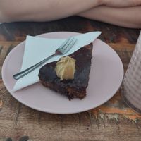 Orange-chocolate cake at Vegan Kiosk in Bratislava
