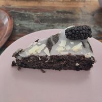 Blue berry-poppy cake at Vegan Kiosk in Bratislava
