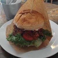 Seitan burgriik mnam at Vegan Kiosk in Bratislava