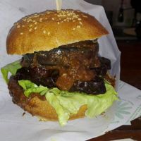 Fakon burger at Vegan Kiosk in Bratislava