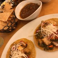 Vegan tacos (with vegan cheese) and sides at Tocaya Modern Mexican in Venice