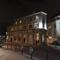 outside at night  at The Central Bar in Gateshead