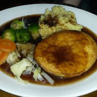 Peppered Steak Style Pie with Mash OR Chips & Seasonal Veg at The Central Bar in Gateshead