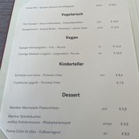 Menu with two vegan options  at Rathauskeller - Der Melker Gasthof  in Melk