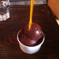 amazing vegan chocolate sorbet  at Kremanski in Berlin