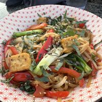 Drunken noodles with fried tofu   at moto-i in Minneapolis