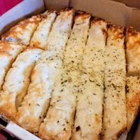 Vegan cheesy bread at Pie-Sci in Detroit