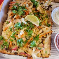 Taco's modern life vegan pizza at Pie-Sci in Detroit