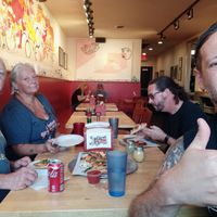 Happy people pregaming for a Tigers game in "the big city."

2 vegans, a vegetarian, and an omnivore, and we're all stoked. at Pie-Sci in Detroit