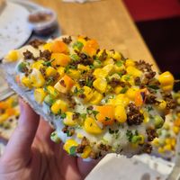 Def Shepherd: mashed potato base, FYH mozzarella, seasoned TVP, corn, peas, carrots, fresh parsley. at Pie-Sci in Detroit