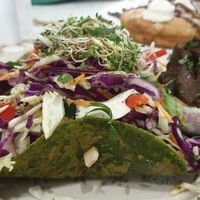 Spinach tacos at Health Nuts Shop & Cafe in Sydney