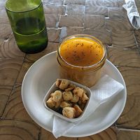 Tasty cabbage soup with croutons at Tandana in Quito