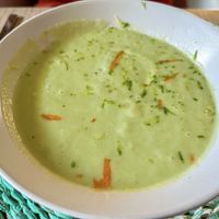 Cold cucumber avocado lime soup   at Restaurant Quay in Mallorca