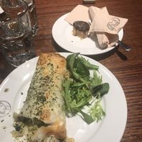 Mushroom and broccoli pastry and peanut butter choc cake at Coffee Culture in Christchurch