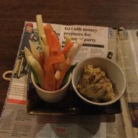 hummus and veggie sticks at bARACA in Kampot