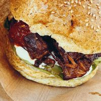 Pulled No Pork Burger  at Sara Green in Bucharest