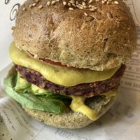 Happy cow vegan burger   at Sara Green in Bucharest