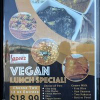 Vegan lunch offering everyday🎉  at Lazeez Indian-Mediterranean Grill in Las Vegas