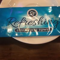 hot towel offered after meal at Sanskruti Restaurant in Liverpool