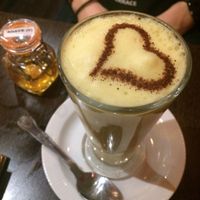 Vegan Turmeric Latte. at Sanskruti Restaurant in Liverpool