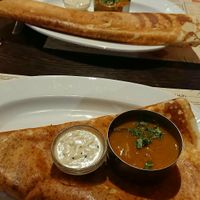 Mysore Masala Dosa (closest) and Masala Dosa (background) at Sanskruti Restaurant in Liverpool