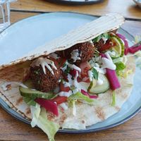 Falafel flatbread at BROEI in Utrecht