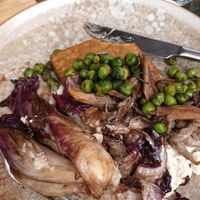 Polenta with radicchio and oyster mushrooms at BROEI in Utrecht