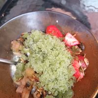 Basil granita with crunchy seeds at BROEI in Utrecht