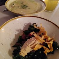 Round 2 - Kale dish and Jerusalem artichoke soup at BROEI in Utrecht