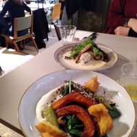 Round 3: pumpkin with chickpea polenta & rosti with sauerkraut at BROEI in Utrecht