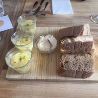 Asparagus broth and miso butter with bread   at BROEI in Utrecht