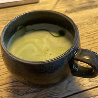 Matcha latte: quite small and a bit too bitter for my taste at BROEI in Utrecht