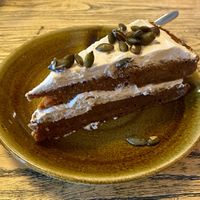 Carrot cake: decent, but a bit too firm and unsweet for my taste  at BROEI in Utrecht