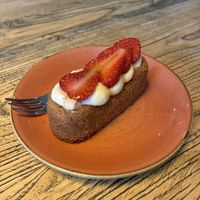Aardbeienslofje: very tasty and spot-on, but some parts of the dough were slightly too hard at BROEI in Utrecht