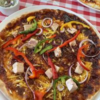 Vegan Jackfruit BBQ Pizza (really good)   at Pizzeria Napoli in Tampere