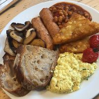 Full English Breakfast and the Mushroom Arancini at The Canvas: Shoreditch in East London