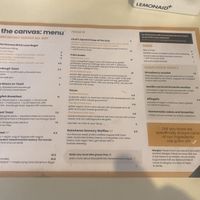 Menu   at The Canvas: Shoreditch in East London