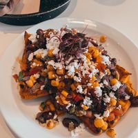 Gf sweet potato waffles  at The Canvas: Shoreditch in East London