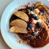 Fruit pancakes at The Canvas: Shoreditch in East London