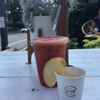 Ginger apple shot and sublime juice at Loveshack Juicery in Ogunquit